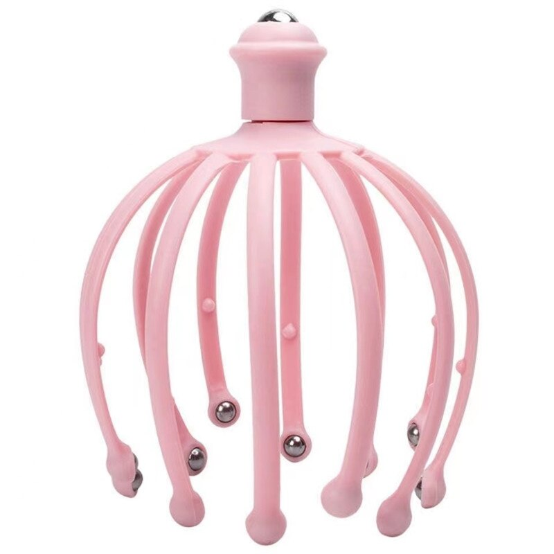 Premium Head Massager - Octopus Scalp Scratcher with Stainless Steel Tentacles for Deep Tissue Relaxation, Acupoint