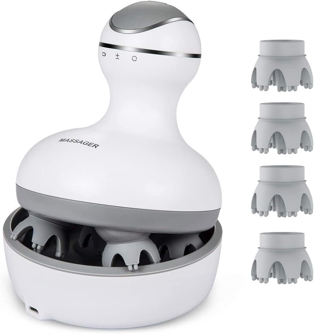 Premium Electric Cordless Scalp Massager for Hair Growth, Deep Clean, and Stress Relief – Rechargeable, Waterproof, 4 Modes,