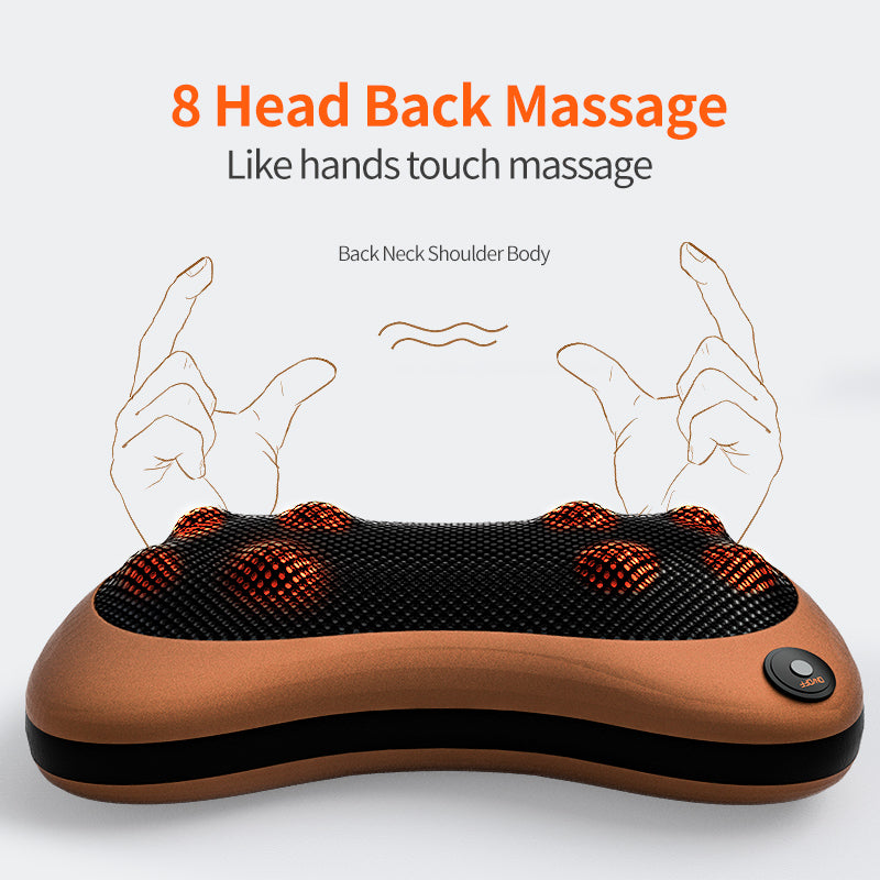 Premium Electric Shiatsu Massage Pillow for Neck, Back, and Body Pain Relief | Multifunctional Heating Massage Pillow for Car