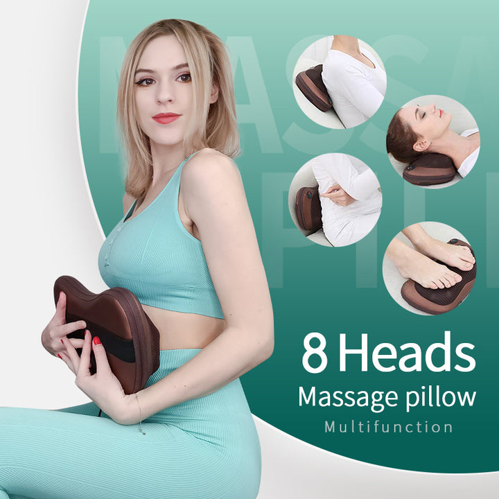 Premium Electric Shiatsu Massage Pillow for Neck, Back, and Body Pain Relief | Multifunctional Heating Massage Pillow for Car