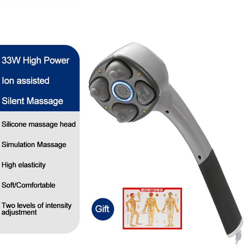 Premium Infrared Electric Handheld Massager with Heat - Full Body Percussion Massage Stick for Neck, Back, and Waist Relief, 