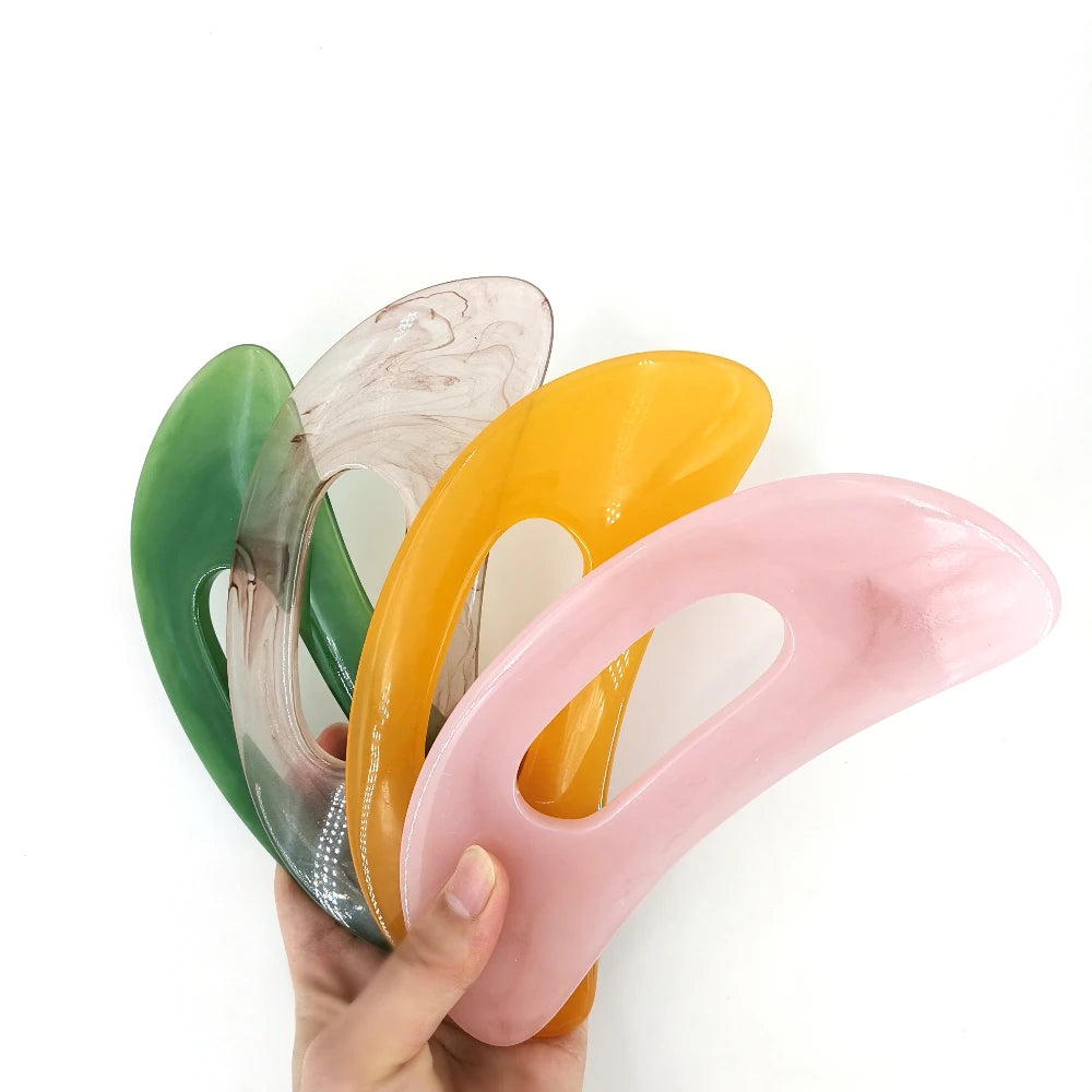 Premium Gua Sha Board - Natural Wood Massage Tool for Facial and Body Scraping Therapy, 18x8cm, Available in Yellow, Pink,