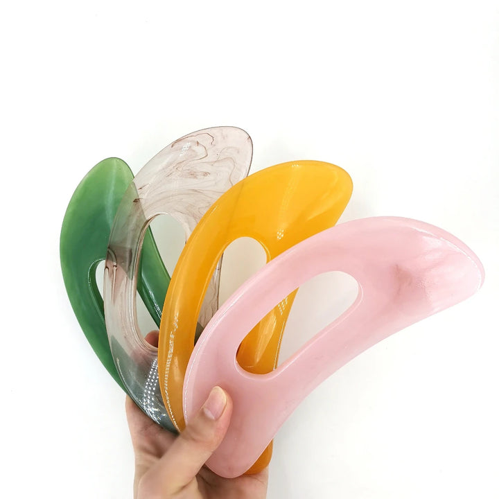 Premium Gua Sha Board - Natural Wood Massage Tool for Facial and Body Scraping Therapy, 18x8cm, Available in Yellow, Pink,