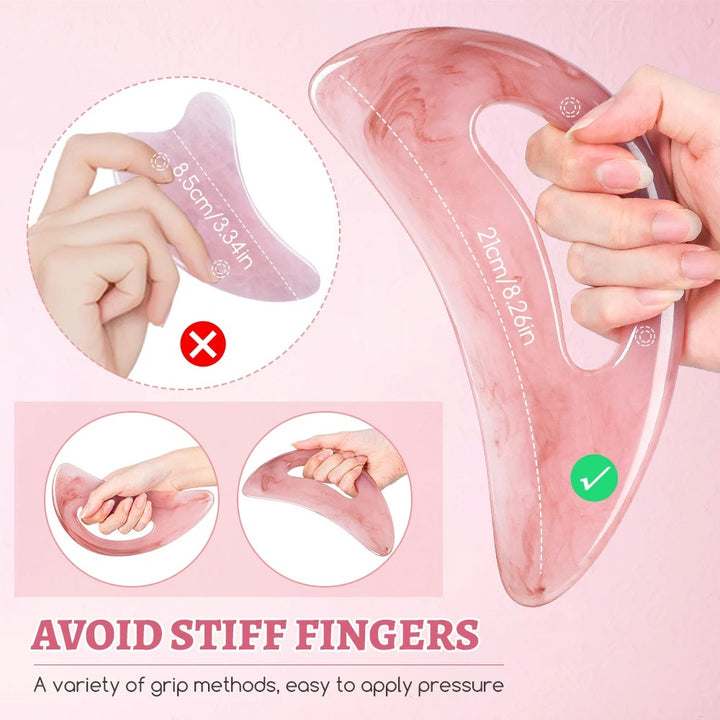 Premium Gua Sha Board - Natural Wood Massage Tool for Facial and Body Scraping Therapy, 18x8cm, Available in Yellow, Pink,