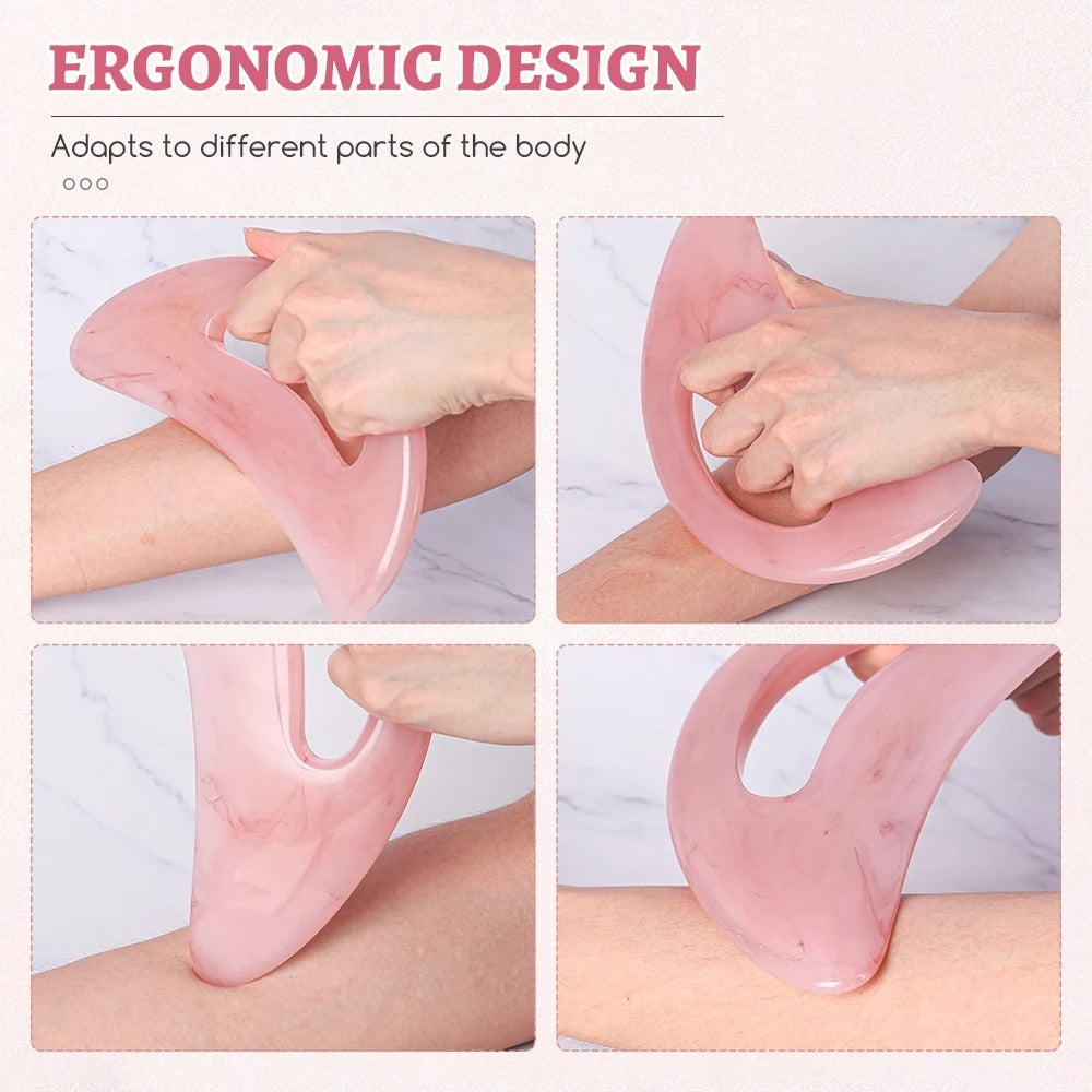 Premium Gua Sha Board - Natural Wood Massage Tool for Facial and Body Scraping Therapy, 18x8cm, Available in Yellow, Pink,