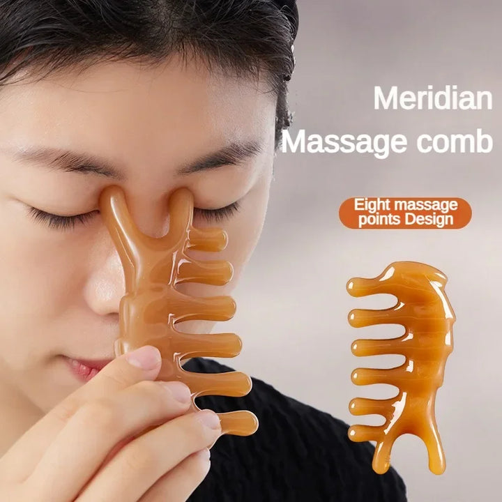Premium Resin Face Lifting Gua Sha Tool - Y-shaped Fork Massage Plate for Facial Sculpting, Nose Massage, and Trigger Point
