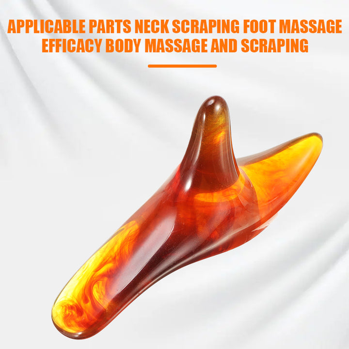 Premium Amber Resin Gua Sha Scraping Tool for Foot Massage and Relaxation, Antibacterial Beeswax Material, Ergonomic Handle,