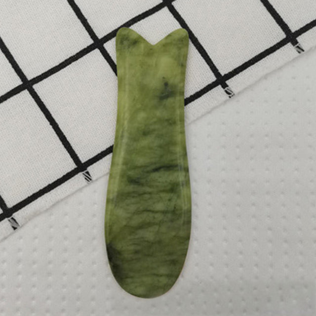 Premium Natural Jade Gua Sha Scraper Board for Face Massage, Acupoint Meridian Relaxation, Skin Lifting and Eye Care SPA Tool