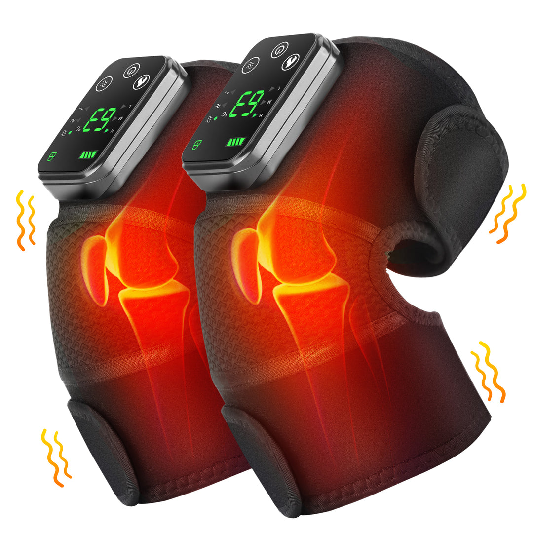 Premium USB Electric Heating Kneepads & Shoulder Massager | 3-in-1 Adjustable Heated Brace with Three Heat Levels & Vibration