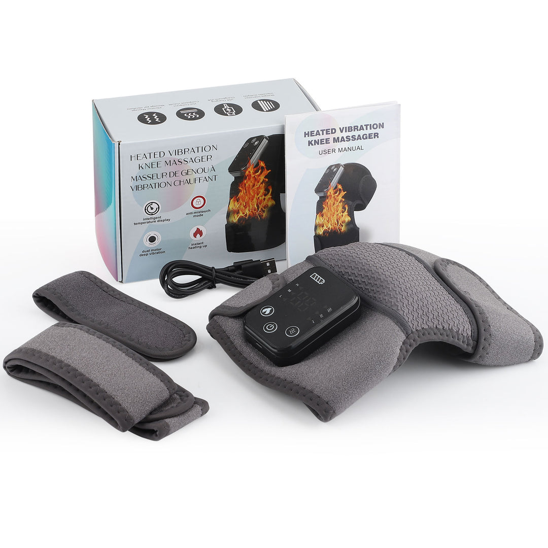Premium USB Electric Heating Kneepads & Shoulder Massager | 3-in-1 Adjustable Heated Brace with Three Heat Levels & Vibration