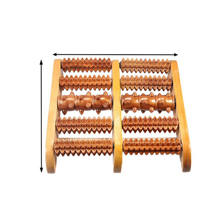 Premium Wooden Foot Massager Roller for Stress Relief & Plantar Fasciitis Pain Relief, Portable Acupressure Dual Massage 