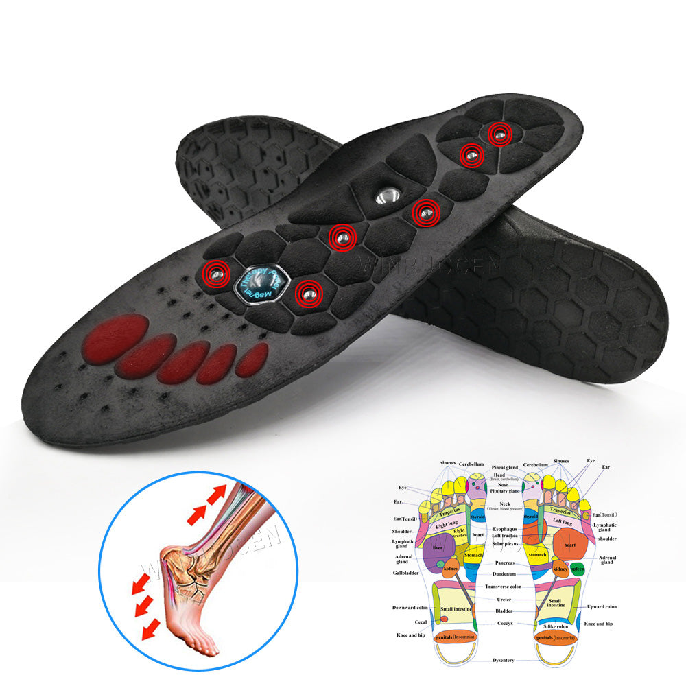 Premium Magnetic Therapy Insoles for Weight Loss and Arch Support - Comfortable Acupressure Shoe Pads for Men & Women, 