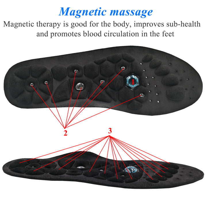Premium Magnetic Therapy Insoles for Weight Loss and Arch Support - Comfortable Acupressure Shoe Pads for Men & Women, 