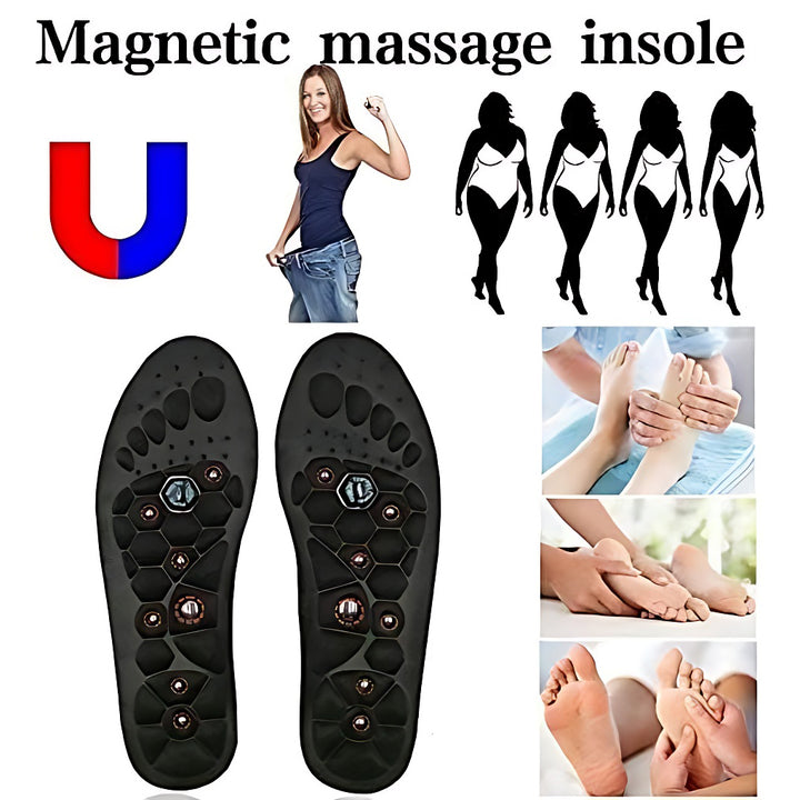 Premium Magnetic Therapy Insoles for Weight Loss and Arch Support - Comfortable Acupressure Shoe Pads for Men & Women, 