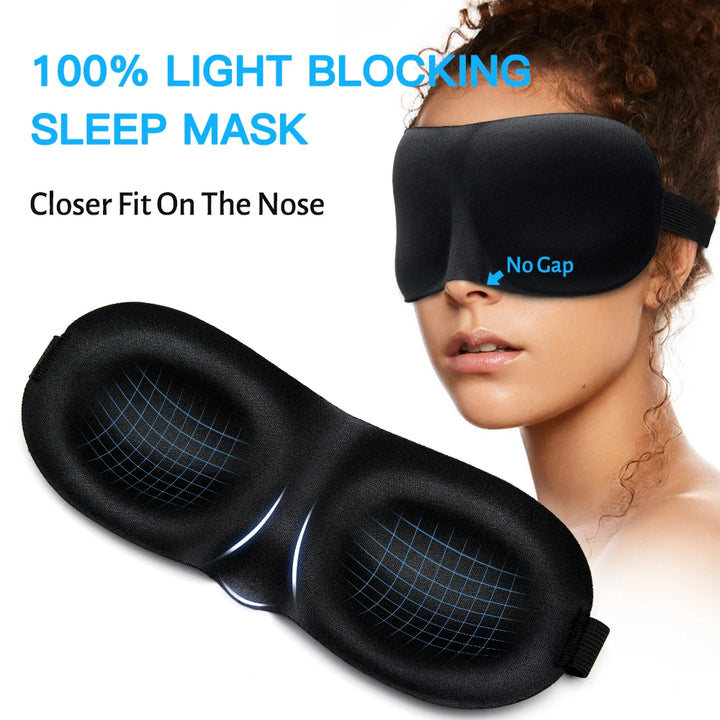 Premium 3D Sleep Mask – Soft Memory Foam Eye Mask for Sleep, Travel, and Migraine Relief – Blockout Light, Comfortable and 