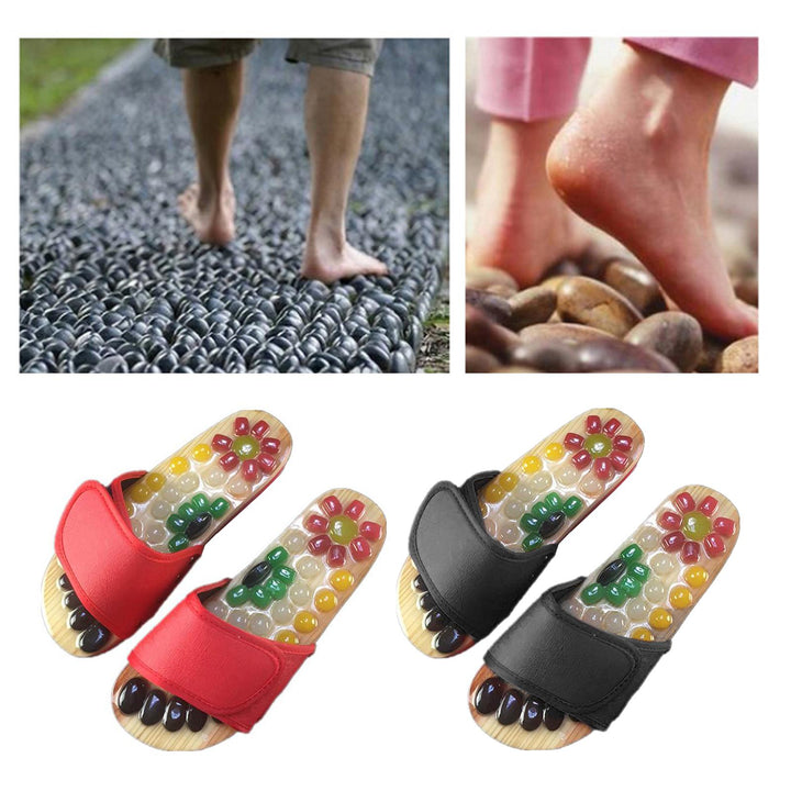 Premium Reflexology Foot Massager Sandals - Adjustable Acupressure Slippers for Stress Relief and Comfort - Non-Slip EVA