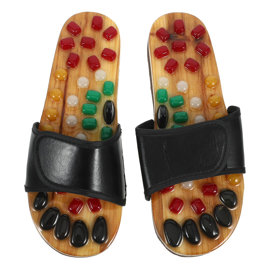 Premium Reflexology Foot Massager Sandals - Adjustable Acupressure Slippers for Stress Relief and Comfort - Non-Slip EVA