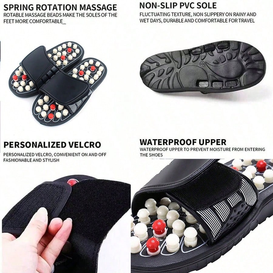 Premium Foot Massage Slippers for Reflexology and Moxibustion – Comfortable Walking Shoes for Pain Relief and Relaxation, 