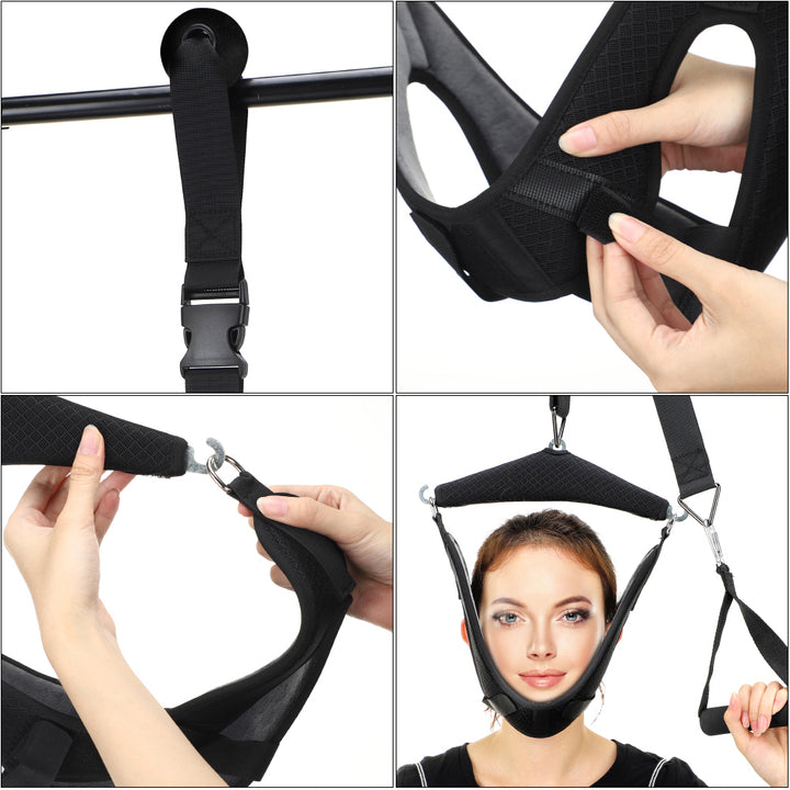 High-Quality Cervical Neck Traction Device for Home Use, Over-Door Neck Stretcher Hammock, Pain Relief & Spine Correction  