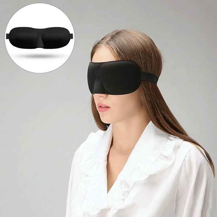 Premium 3D Sleeping Eye Mask for Travel, Padded Soft Blindfold Cover, Eye Relaxation Patch, Comfortable Sleep Aid, Adjustable