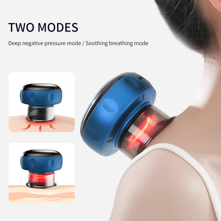 Premium Electric Cupping Therapy Set – Rechargeable Gua Sha Massager, 12-Level Vacuum Suction, Fat Burning & Slimming, Red 