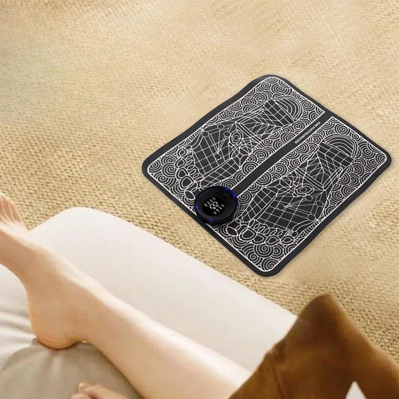 Premium Electric EMS Foot Massager Pad with Remote Control - Acupoint Stimulation, Pain Relief, Muscle Relaxation, 8 Modes,