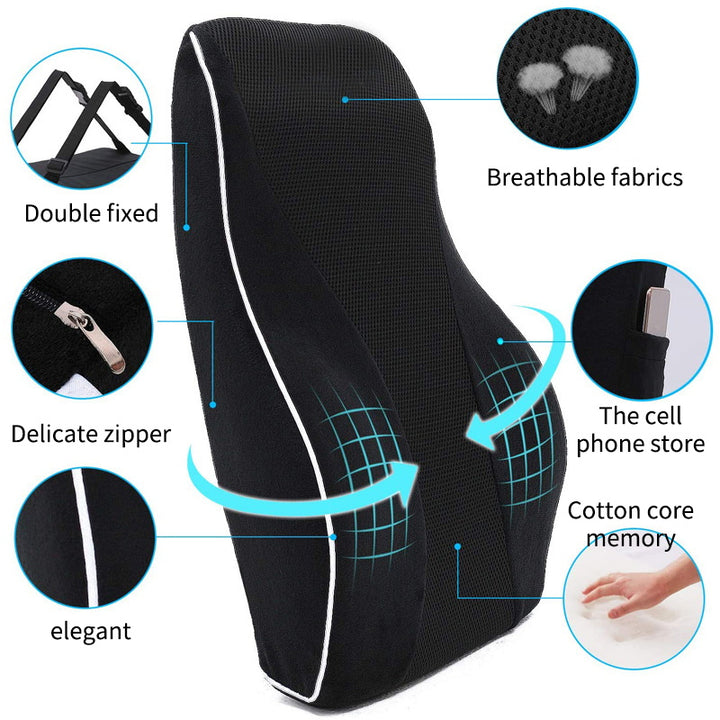 Premium Memory Foam Car Seat Cushion – Non-Slip Support for Office & Gaming Chairs, Soft Lumbar & Waist Comfort