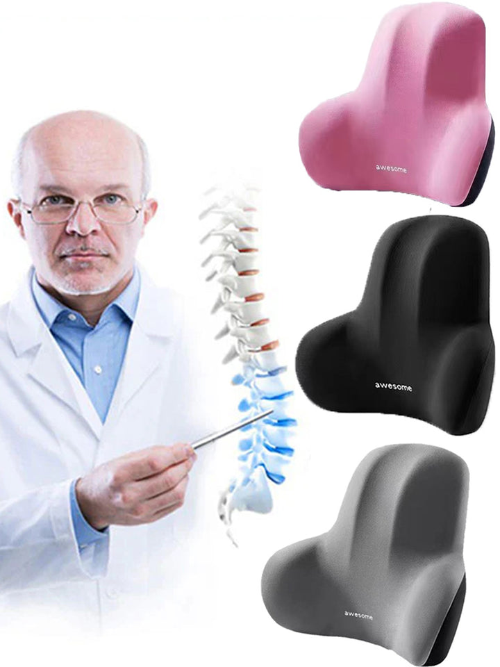 Premium Memory Foam Lumbar Cushion – Ergonomic Back Support for Car, Office, and Gaming Chairs, Postpartum Waist Relief, 