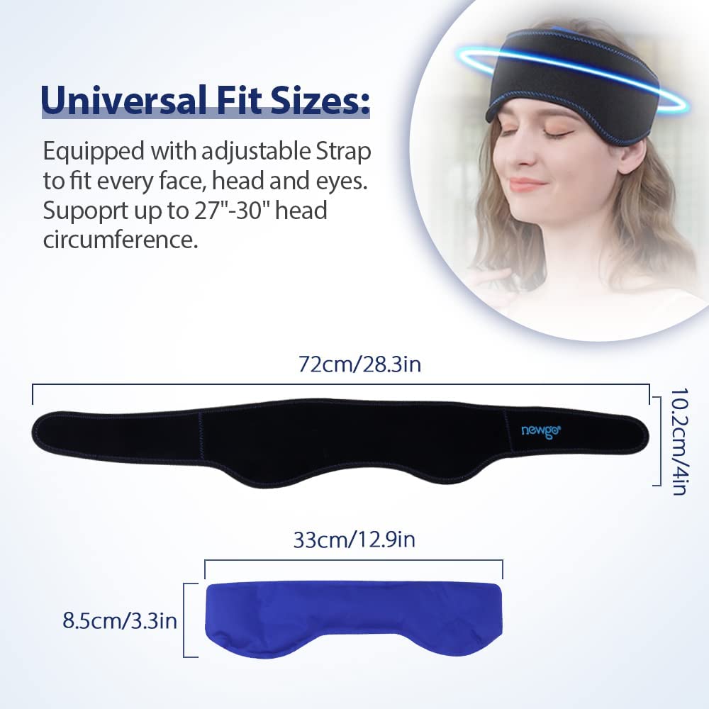 Premium Migraine Ice Head Wrap for Headache and Tension Relief – Gel Ice Pack Headband with Hot and Cold Therapy, Adjustable 