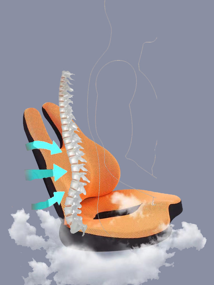 Premium Memory Foam Seat Cushion – Orthopedic Back & Waist Support for Office, Car, & Home – Coccyx Relief, Hip Massage Pad,