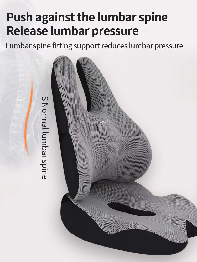 Premium Memory Foam Seat Cushion – Orthopedic Back & Waist Support for Office, Car, & Home – Coccyx Relief, Hip Massage Pad,