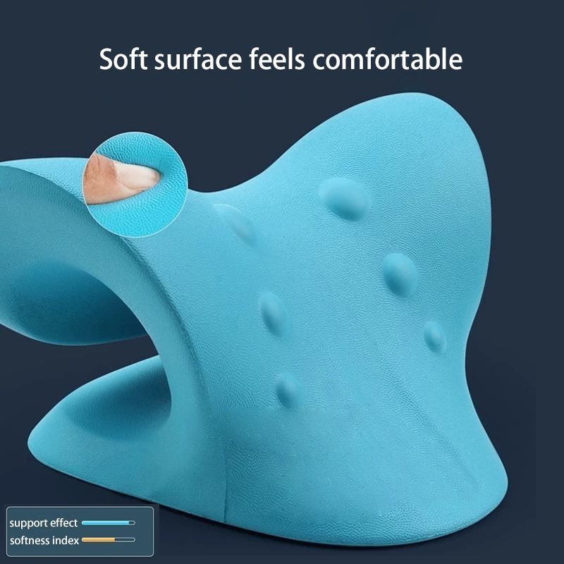 Premium Neck and Shoulder Stretcher Relaxer - Cervical Chiropractic Traction Device, Ergonomic Massage Pillow for Pain 