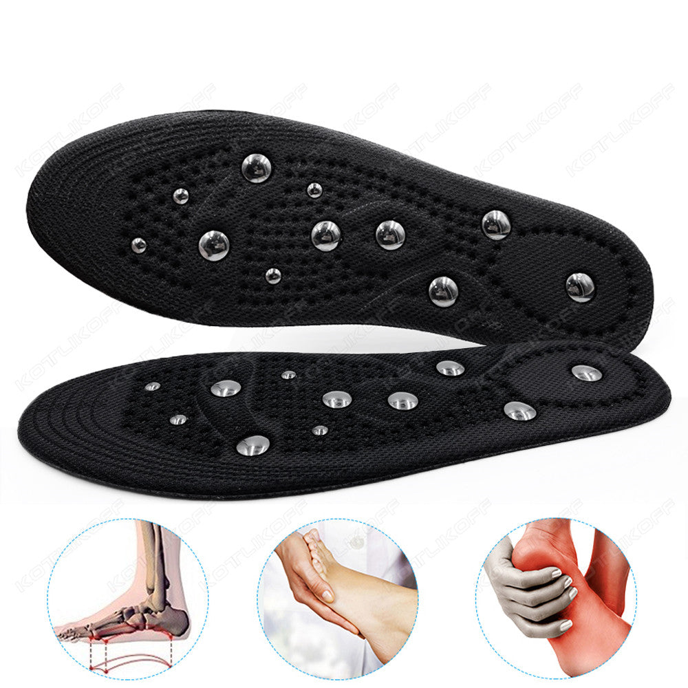 Premium Magnetic Therapy Insoles for Foot Acupressure - Soft Sports Cushion Inserts, Sweat-Absorbing & Deodorant, Unisex 