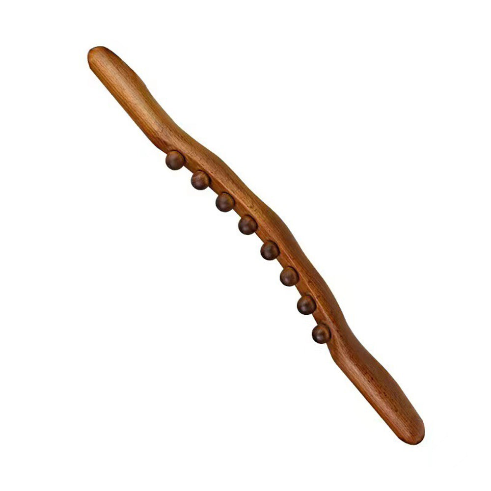 Premium Beech Wood Massage Stick with 20 Beads for Acupressure & Scraping Therapy – Relaxing Back, Neck & Body Treatment 