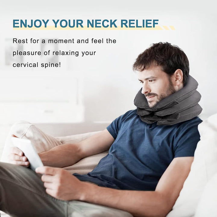 High-Quality Inflatable Neck Collar Pillow for Cervical Traction & Posture Correction, Orthopedic Pain Relief for Neck,