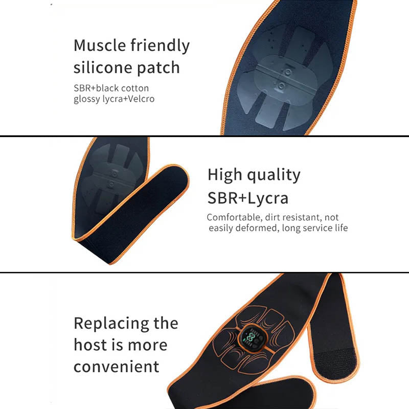 Premium ABS Muscle Stimulator EMS Abdominal Trainer – USB Rechargeable Vibration Fitness Belt for Home Gym, 10 Modes, 30 