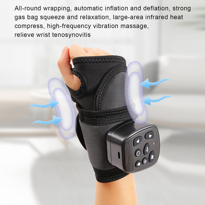 Premium Electric Hand Massager for Pain Relief | 3-in-1 Air Compression, Heat, Vibration | Cordless Massage Machine for