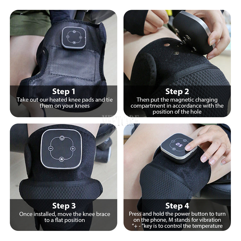 Premium Electric Heating Knee Massager | Intelligent Warm Compress for Joint Protection | Adjustable 45°C-65°C | 3-Second 