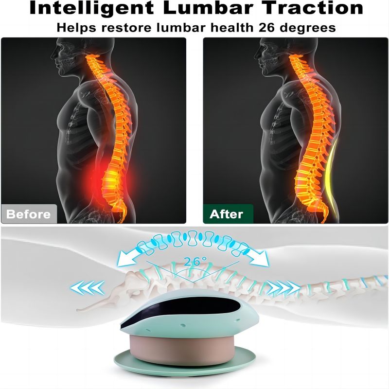 Premium Electric Lumbar Traction Device for Lower Back Pain Relief – Vibration & Thermal Therapy, Ergonomic Design,