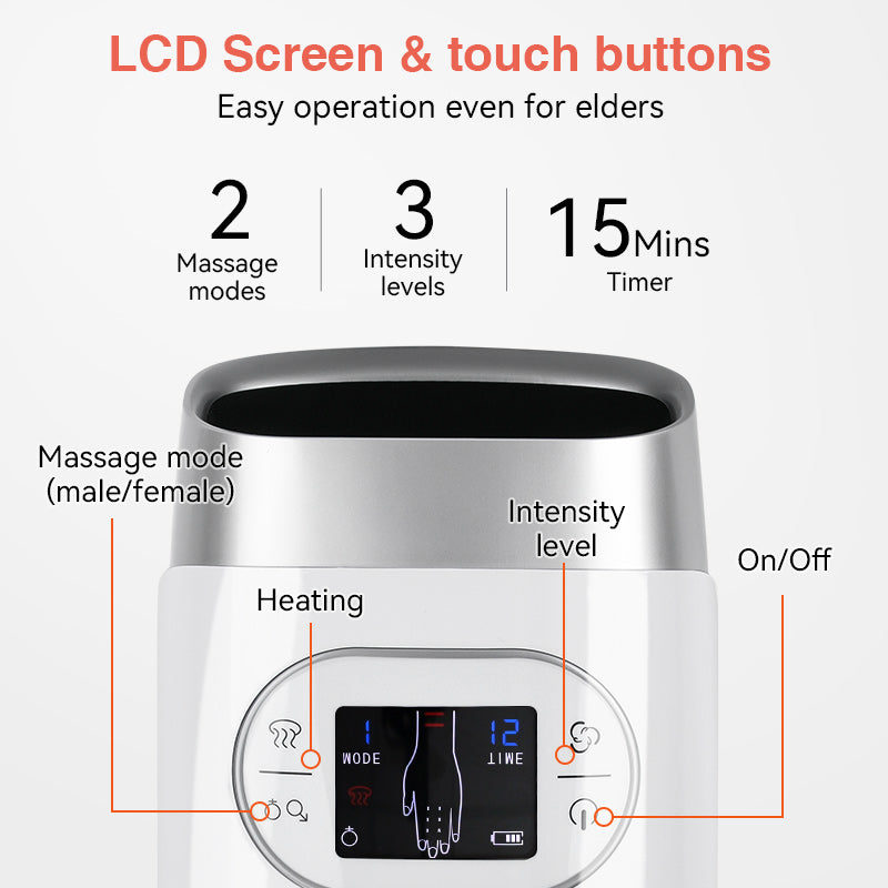 Premium Heated Hand Massager with Air Pressure and Hot Compress for Arthritis Relief, Cold Hand Comfort, and Finger Numbness
