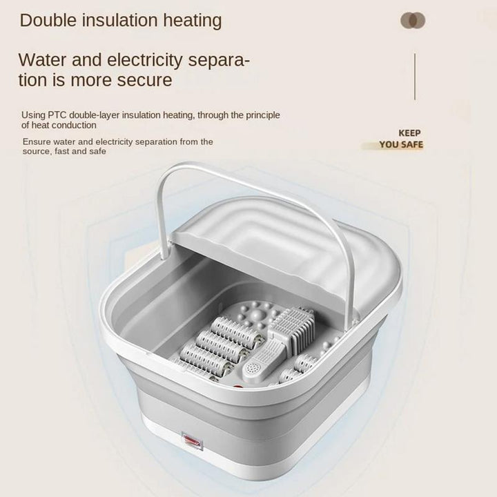 Premium Portable Thermostatic Foot Massage Tub – Foldable Heating Automatic Foot Bath for Home Relaxation & Blood Circulation