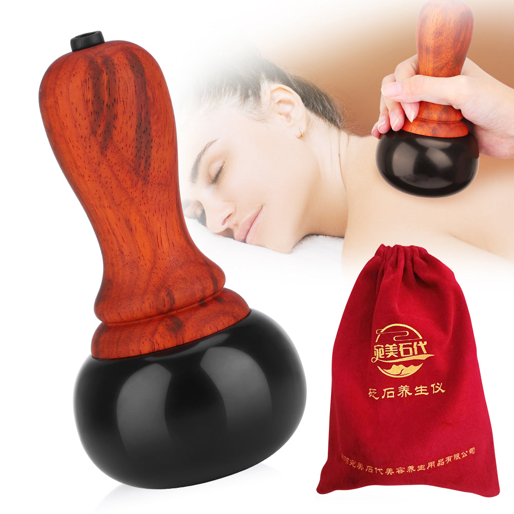 Premium Hot Stone Electric Gua Sha Massager for Skin Lift & Muscle Relaxation – Natural Bianstone, 5 Temperature Settings, 