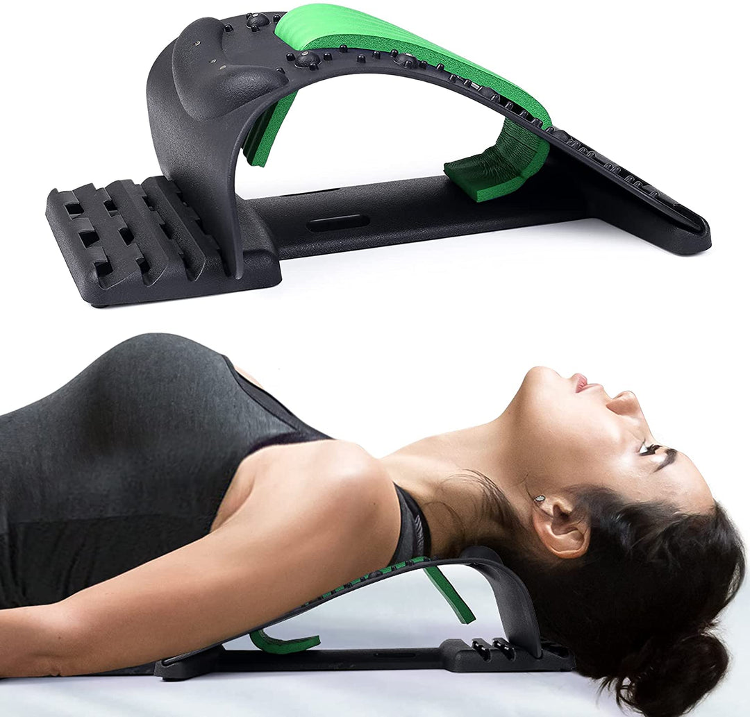 High-Quality 4-Level Neck & Back Stretcher with Magnetotherapy - Adjustable Cervical Spine Support for Pain Relief, Lumbar and Upper Back Massage Tool for Home & Office - StrengthXPhysiotherapy
