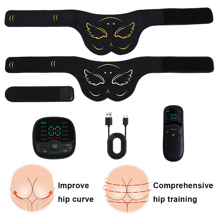 Premium EMS Hip Trainer with Remote Control | 10 Modes & 30 Intensity Levels for Buttocks Toning and Muscle Stimulation | USB