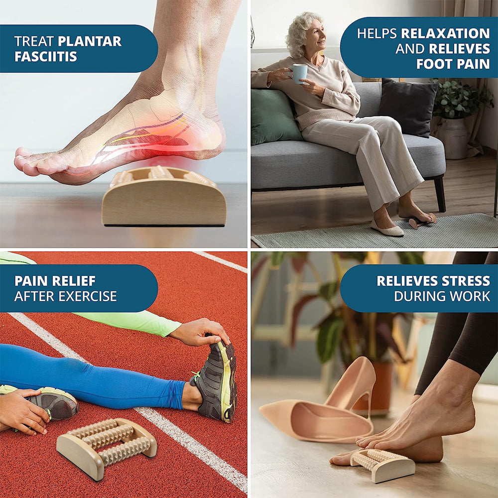 Premium Dual Foot Massager Roller for Plantar Fasciitis Relief, Deep Heel & Arch Pain, Stress Relief & Relaxation, Portable 