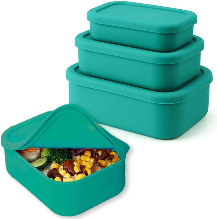 Premium Leak-Proof Bento Lunch Box – Reusable Silicone Meal Prep Container, BPA-Free, Microwave & Dishwasher Safe, Perfect  