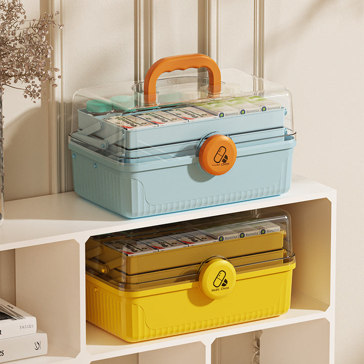 Premium Large Capacity Medicine Box – Multi-Layer Family Organizer, Portable First Aid Kit for Home, Travel, and Daily Use, 