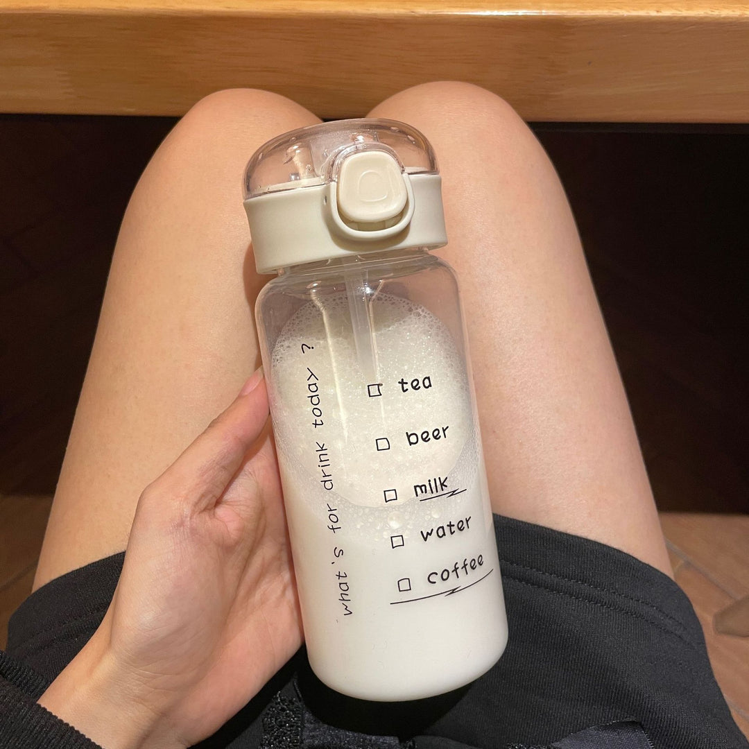 Premium 600ml Eco-Friendly Water Bottle with Straw - Large Capacity, Drop-Resistant, Portable PC Plastic Cup for Home, 