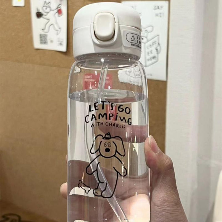 Premium 600ml Eco-Friendly Water Bottle with Straw - Large Capacity, Drop-Resistant, Portable PC Plastic Cup for Home, 