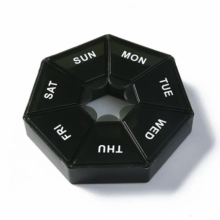 Premium Mini Portable Pill Organizer – Weekly Travel Tablet Holder, Compact 7-Day Storage Box for Pills, Vitamins, and  